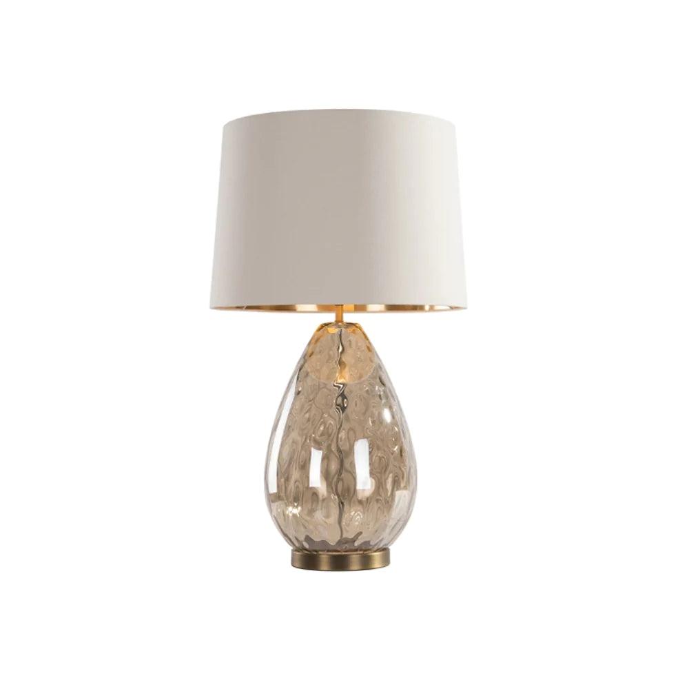 RV Astley Riom Table Lamp with Cognac Glass and Antique Brass-Esme Furnishings