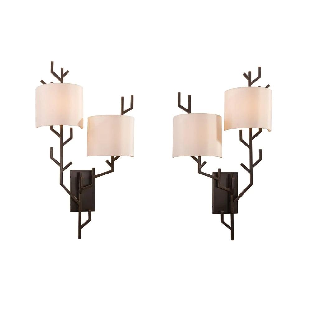 RV Astly Lorcan Wall Lamps With Dark Brass Metal – Set Of 2-Esme Furnishings