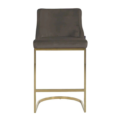 Richmond Bolton Velvet Gold & Stone Bar Stool-Belmont Interiors