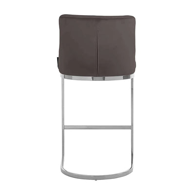 Richmond Bolton Silver & Stone Velvet Barstool-Belmont Interiors