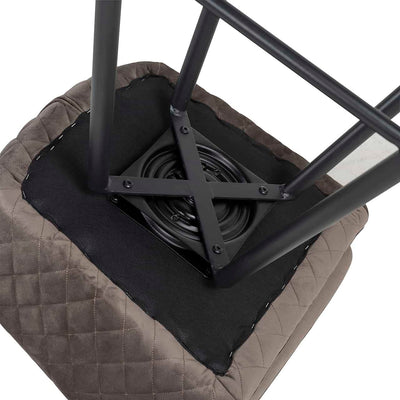 Richmond Linsey Swivel Bar Stool In Stone Velvet-Belmont Interiors