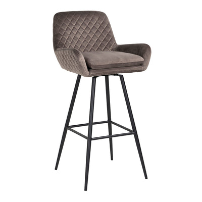Richmond Linsey Swivel Bar Stool In Stone Velvet-Belmont Interiors