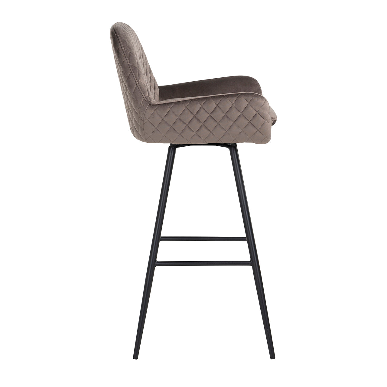 Richmond Linsey Swivel Bar Stool In Stone Velvet-Belmont Interiors