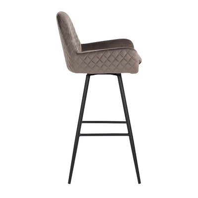 Richmond Linsey Swivel Bar Stool In Stone Velvet-Belmont Interiors