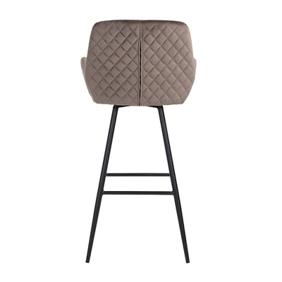 Richmond Linsey Swivel Bar Stool In Stone Velvet-Belmont Interiors