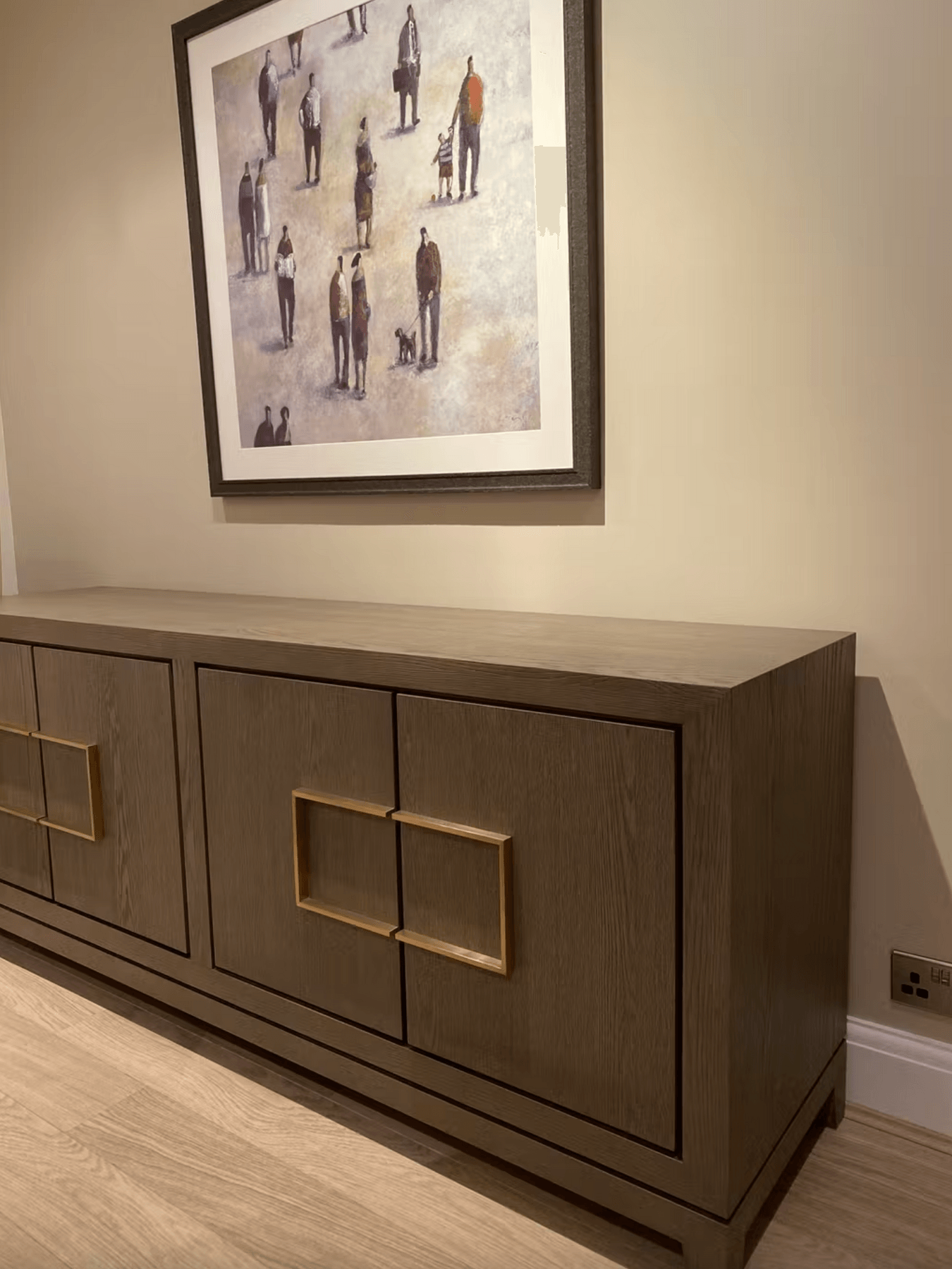 Lucca 6-Drawer Chest of Drawers Grey Coloured Oak Veneer With Gold Handles-Esme Furnishings