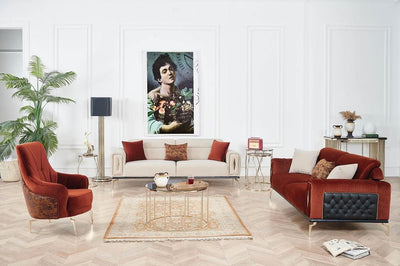 Tigo 3+2 Plush Fabric Sofa Set In 4 Colours-Esme Furnishings