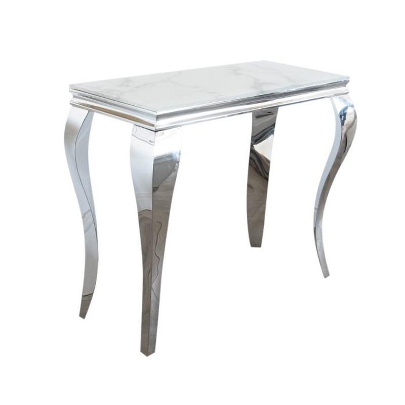 Louis 140cm Black Marble Console Table-Esme Furnishings