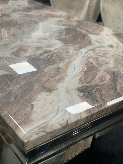Louis 180CM Marble & Chrome Dining Table - 5 Colours-Esme Furnishings