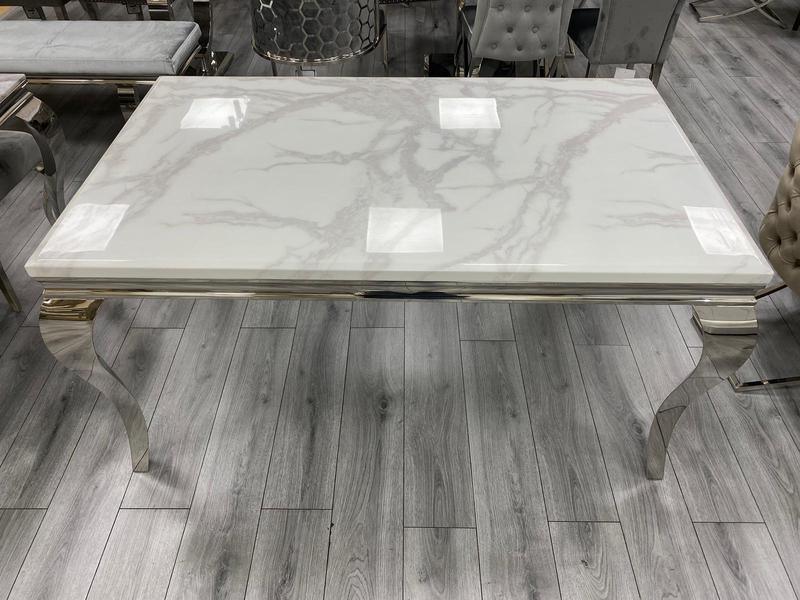 Arianna 120cm White Marble Console Table-Esme Furnishings