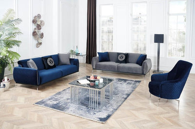 Zena 3+2 Plush Fabric Sofa Set In 4 Colours-Esme Furnishings