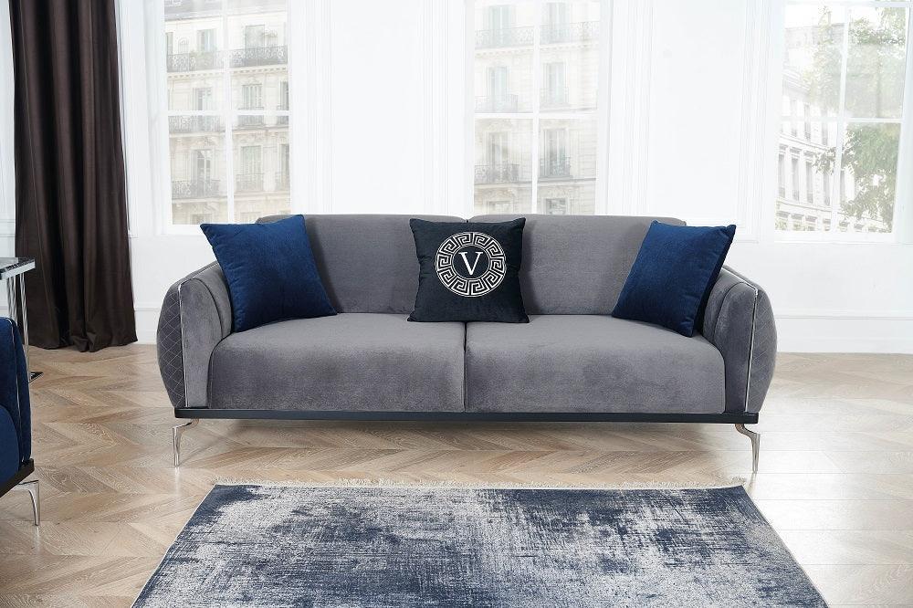 Zena 3+2 Plush Fabric Sofa Set In 4 Colours-Esme Furnishings