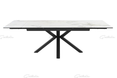 Phoenix 160-240cm White Ceramic Marble Extending Table-Esme Furnishings