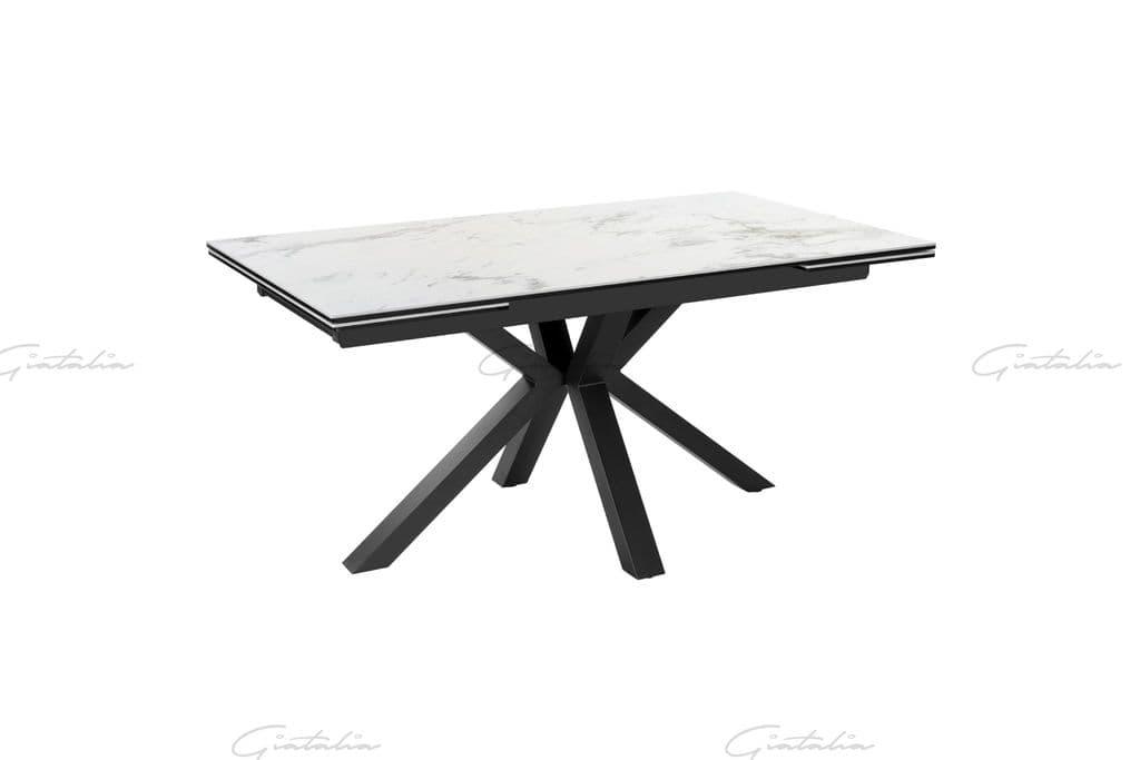 Phoenix 160-240cm White Ceramic Marble Extending Table-Esme Furnishings
