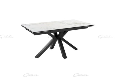 Phoenix 160-240cm White Ceramic Marble Extending Table-Esme Furnishings