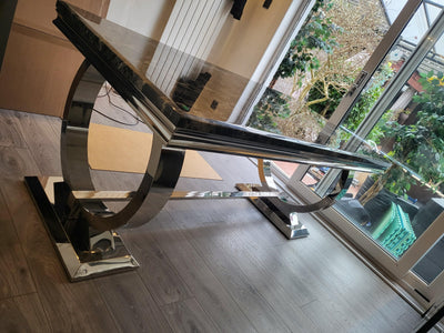 Arianna 180CM Marble & Chrome Dining Table - 5 Colours-Esme Furnishings