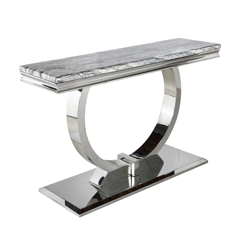 Arianna 140cm Marble & Chrome Console Table - 3 Colors