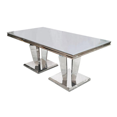 Athena 180cm Marble Dining Table + Knightsbridge Plush Velvet Dining Chairs - Special Promo Price-Esme Furnishings