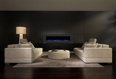 Aurora Grey 72" Insert Electric Fire 10 Colour LED Glass Wall Mounted Inset-Esme Furnishings