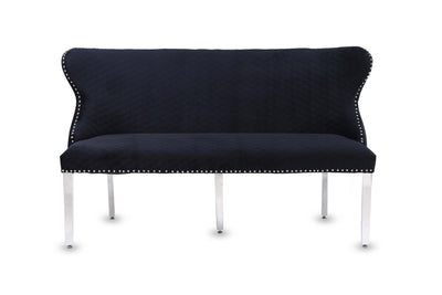 Valentino Lion Knocker Quilted Tufted Plush Velvet 150cm Dining Bench - 5 Colours-Esme Furnishings