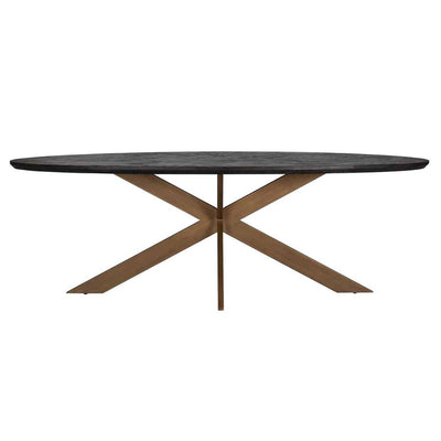 Blackbone Brass Oval 230cm Dining Table-Belmont Interiors