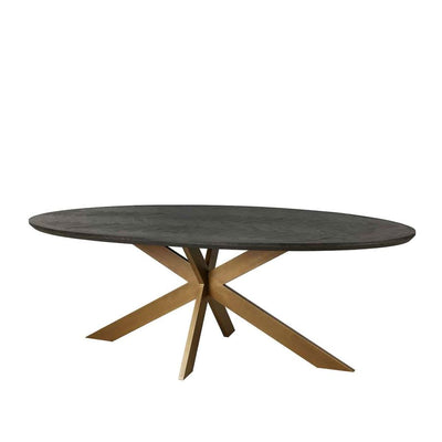 Blackbone Brass Oval 230cm Dining Table-Belmont Interiors