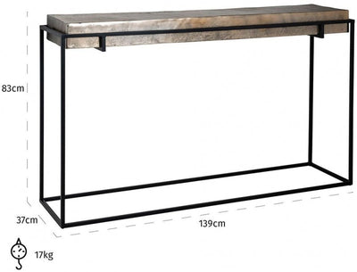 Calloway Champagne Gold and Black Console Table-Belmont Interiors