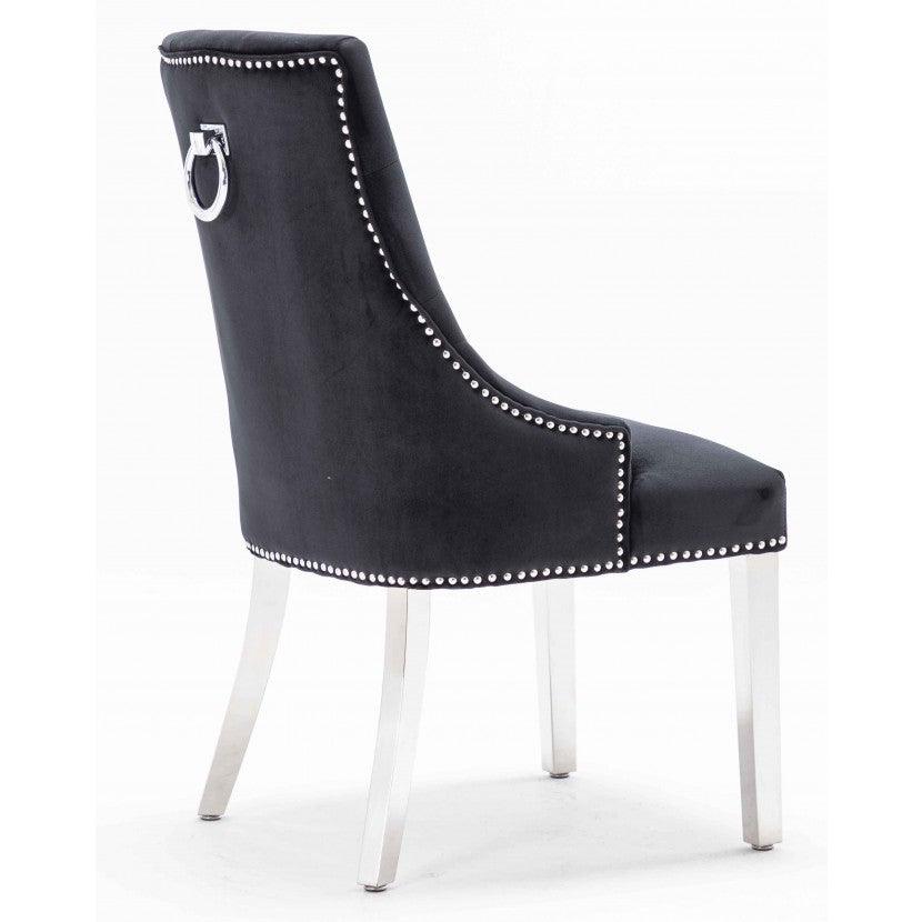 Arianna Grey Marble 150CM Dining Table + Knightsbridge Plush Velvet Dining Chairs-Esme Furnishings
