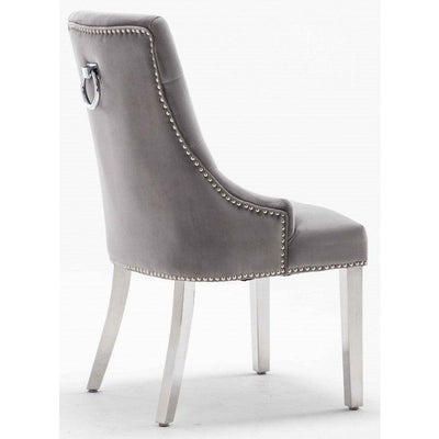 Arianna Grey Marble 150CM Dining Table + Knightsbridge Plush Velvet Dining Chairs-Esme Furnishings