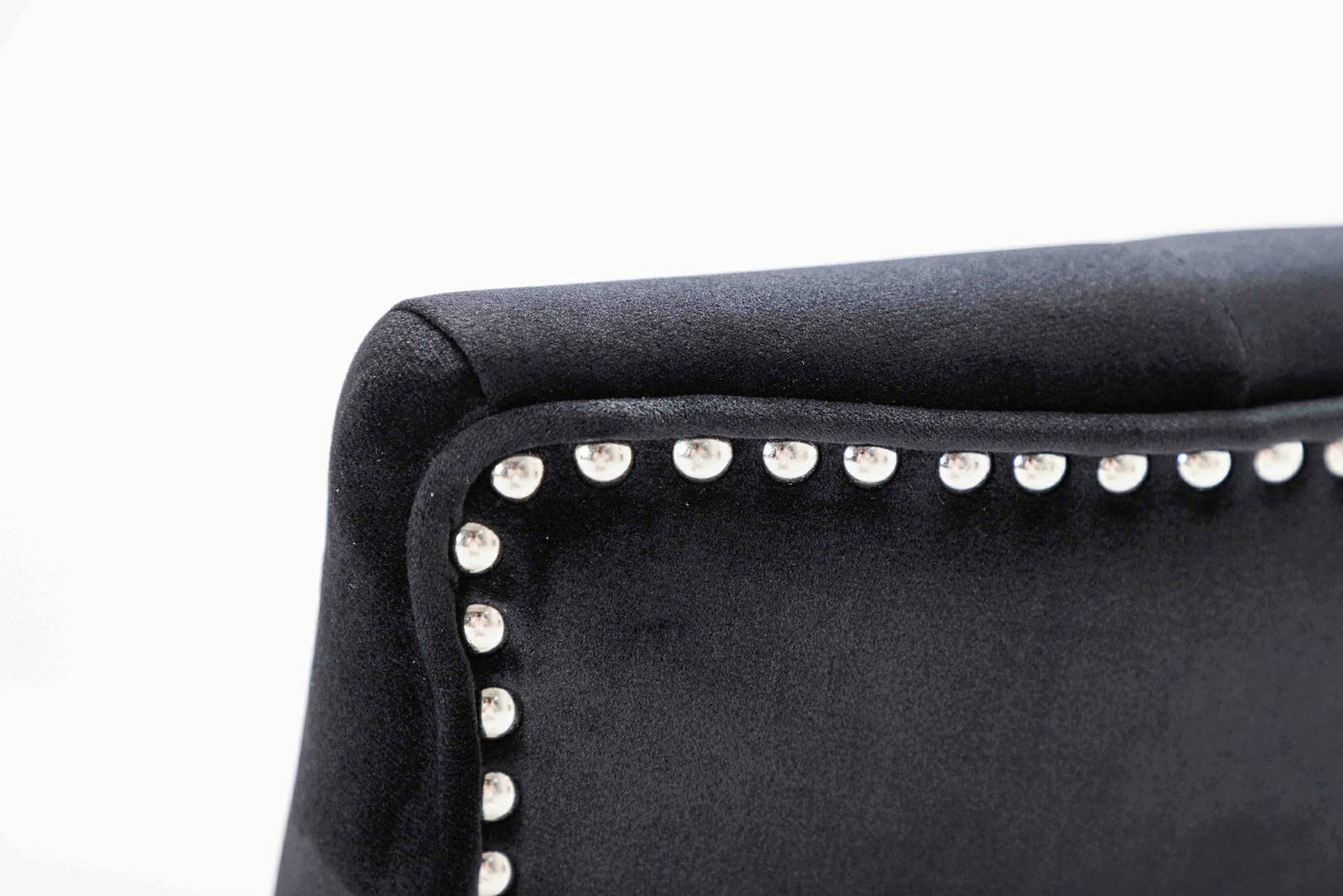 Knightsbridge Black French Velvet Knocker Back Dining Chair With Chrome Legs-Esme Furnishings