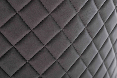 Portland, Grey, French Velvet, Ring Knocker, Quilted Back Dining Chair With Chrome Legs-Esme Furnishings