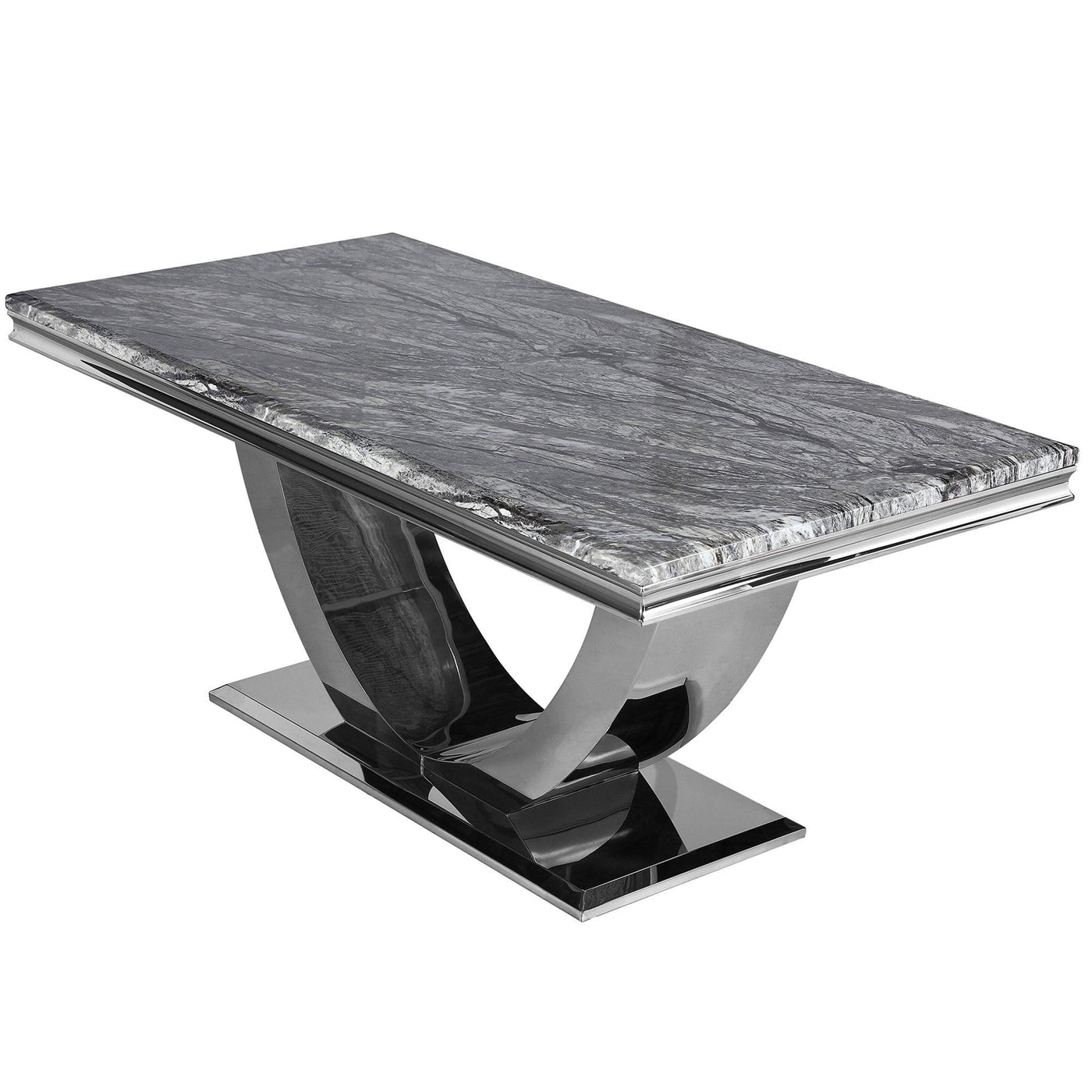Arial 150CM Marble & Chrome Dining Table - 3 Colours-Esme Furnishings