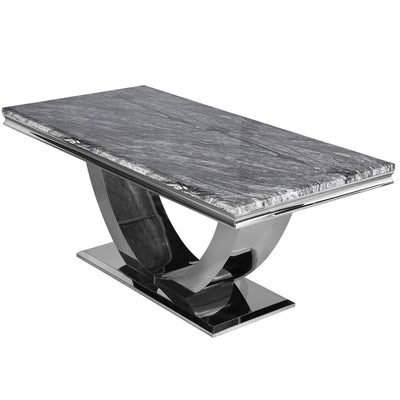 Arial 150CM Marble & Chrome Dining Table - 3 Colours-Esme Furnishings
