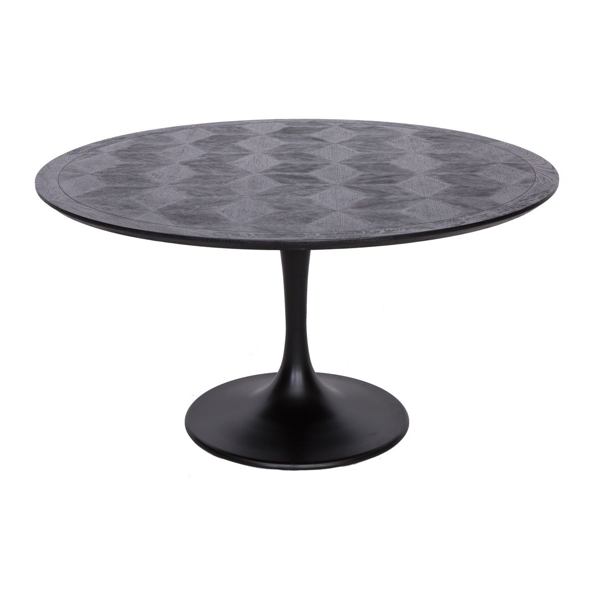 Richmond Blax Round Oak and Iron Dining Table 140cm-Belmont Interiors