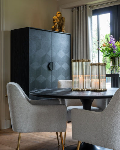 Richmond Blax Round Oak and Iron Dining Table 140cm-Belmont Interiors