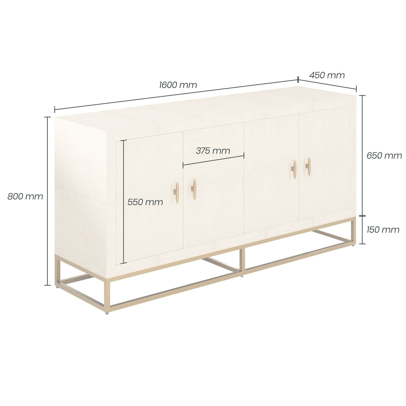 Hampton Sideboard - Ivory by D.I. Designs-Esme Furnishings