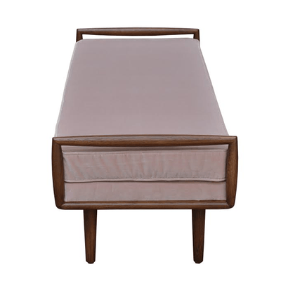 Tibberton Ottoman - Pink Velvet by D.I. Designs-Esme Furnishings