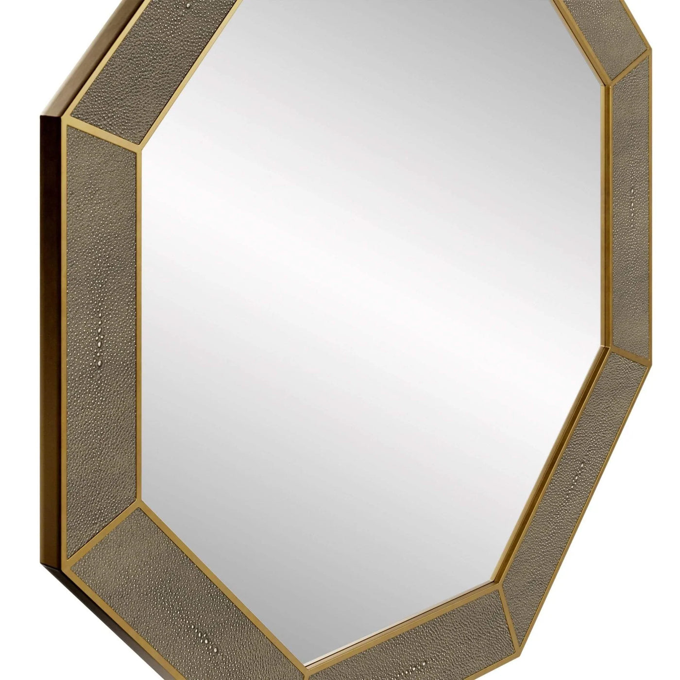 Hampton Mirror, Octagon - Grey Shagreen-Esme Furnishings
