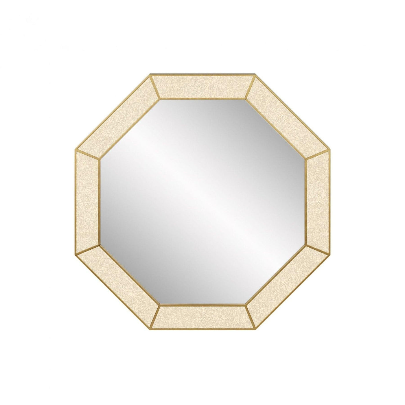 Hampton Mirror, Octagon - Ivory Shagreen by DI Designs-Esme Furnishings