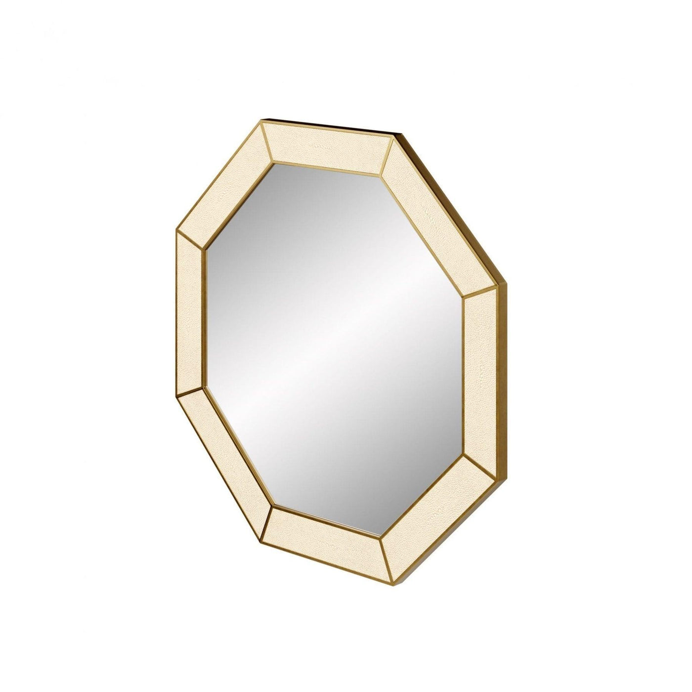 Hampton Mirror, Octagon - Ivory Shagreen by DI Designs-Esme Furnishings