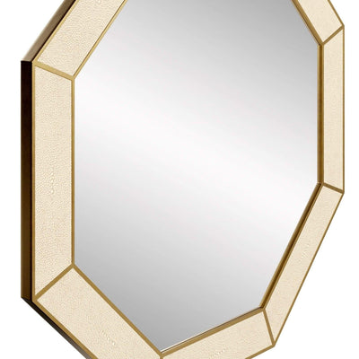 Hampton Mirror, Octagon - Ivory Shagreen by DI Designs-Esme Furnishings