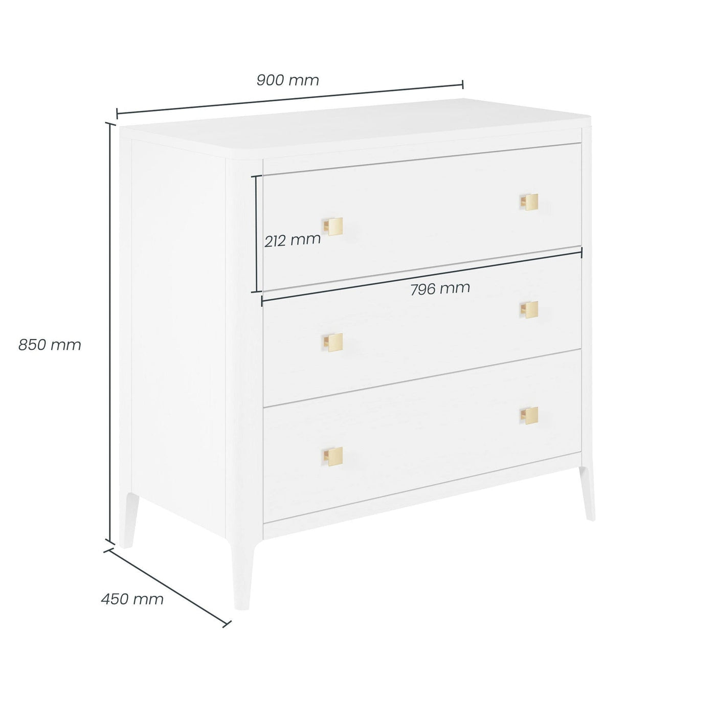 Abberley Chest of Drawers - White by D.I. Designs-Esme Furnishings