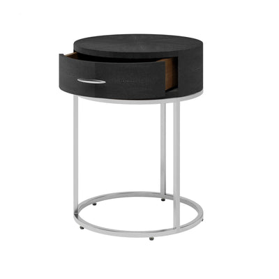 Hampton Bedside - Black Shagreen by DI Designs-Esme Furnishings