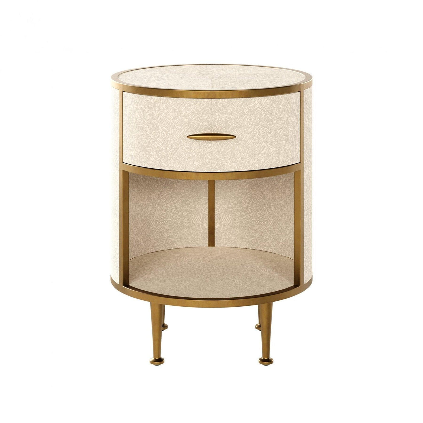 Hampton Bedside - Small Round Ivory by DI Designs-Esme Furnishings