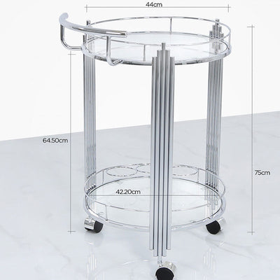 Cohen Chrome And Clear Glass Drinks Trolley-Esme Furnishings