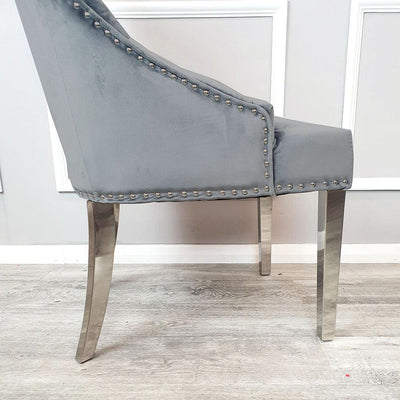 Athena 180cm Marble Dining Table + Knightsbridge Plush Velvet Dining Chairs - Special Promo Price-Esme Furnishings