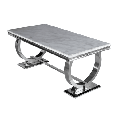 Arianna 200CM Marble & Chrome Dining Table - 4 Colours-Esme Furnishings