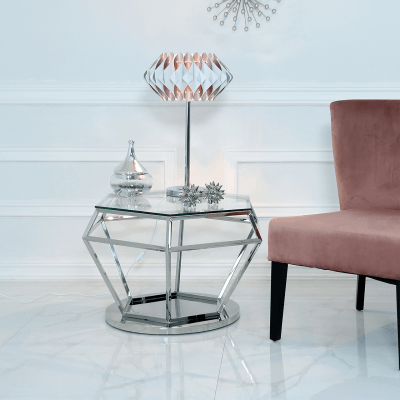 Geome Stainless Steel Coffee Table-Esme Furnishings