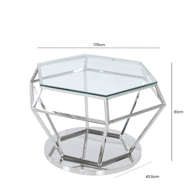 Geome Stainless Steel Coffee Table-Esme Furnishings
