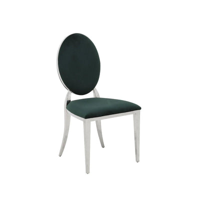 Hampton Green French Plush Velvet Dining Chair With Chrome Legs-Esme Furnishings